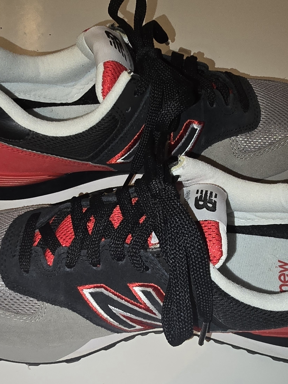 New Balance Black, Red & Gray Women's Athletic Sneakers